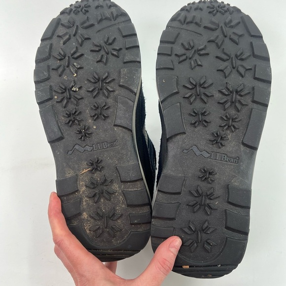 L.L. Bean Primaloft Navy Gray Black Suede Snow Hiking Boots  display picture 3